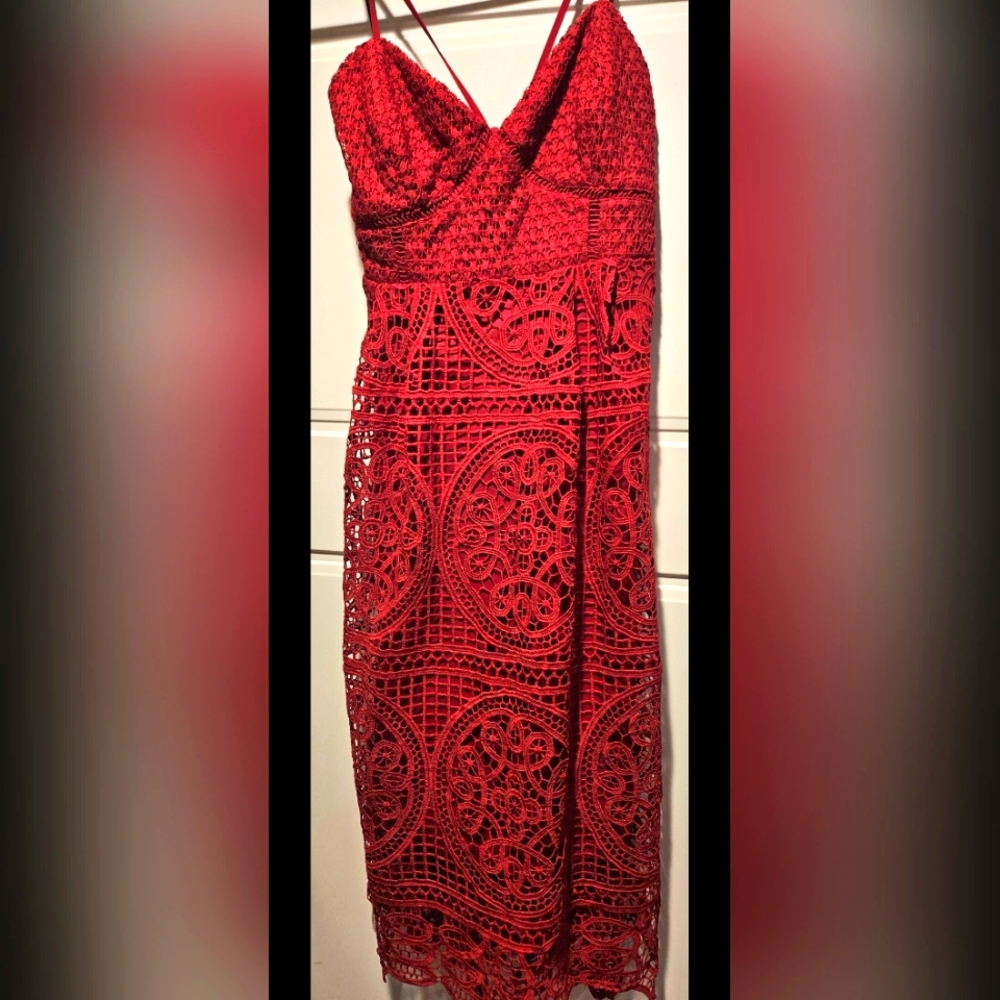 Lulu's Red Midi Dress